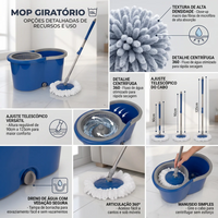 Mop giratório 13L Plástico