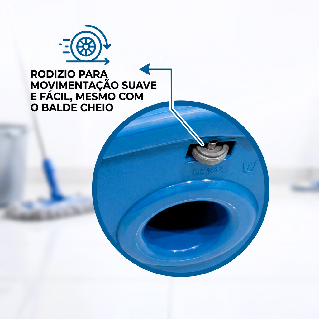 Mop giratório 13L Plástico