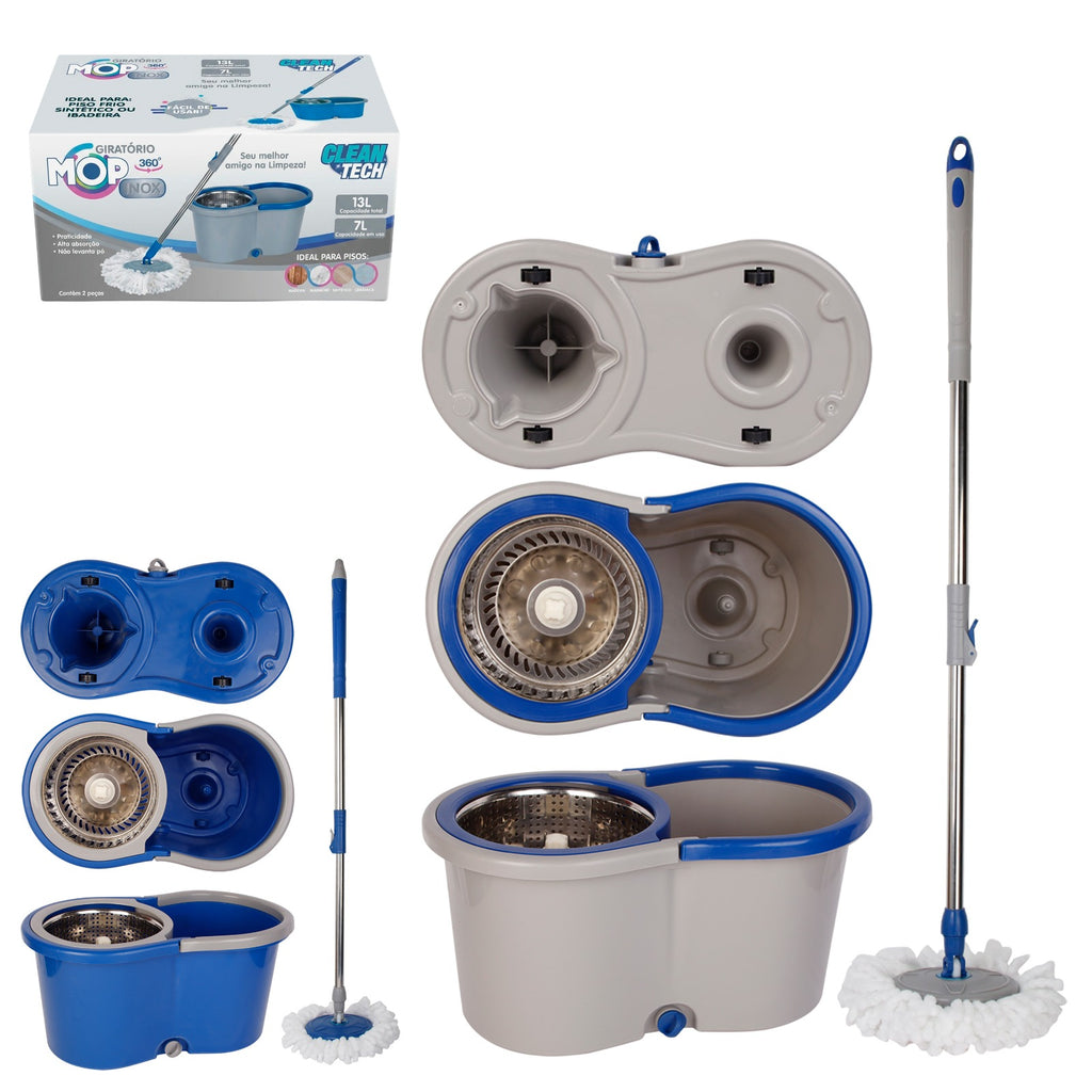 MOP Giratório 13L Cesto INOX