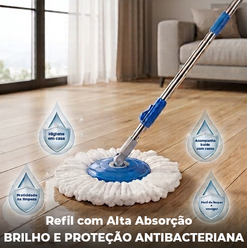 Mop Giratório 8L Cesto Plastico